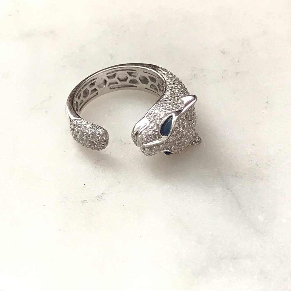 Panther .925 Sterling CZ Pave Ring Size 6